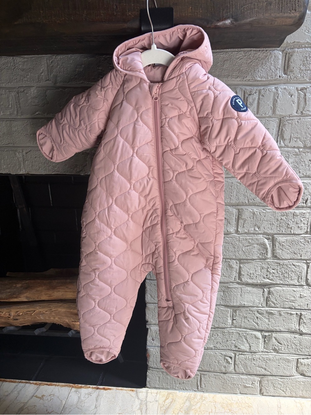 Polarn O Pyret All Weather Quilted Pramsuit / Snowsuit in Pink